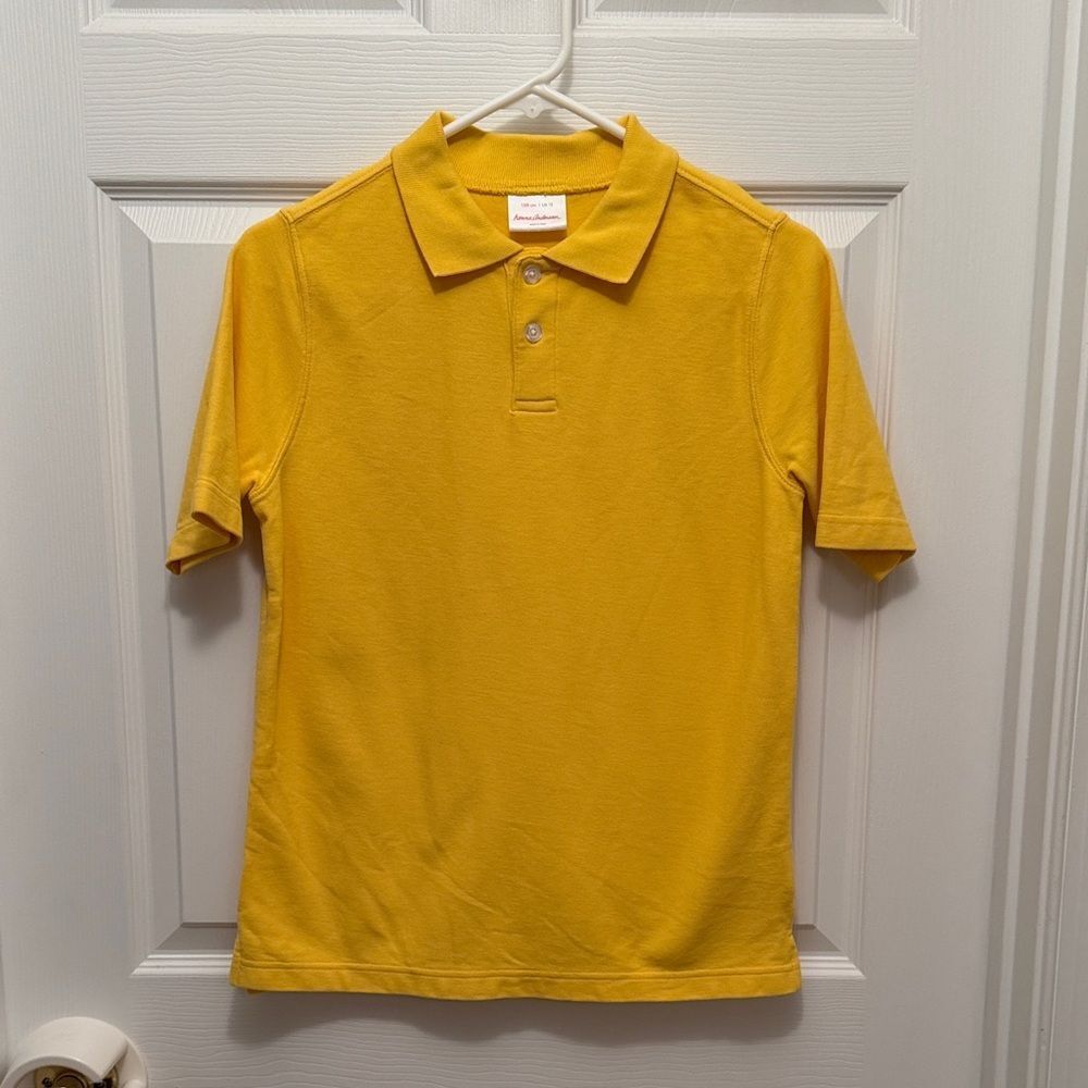 Hanna Andersson Sunny Yellow Kids Polo youth boys size 12.